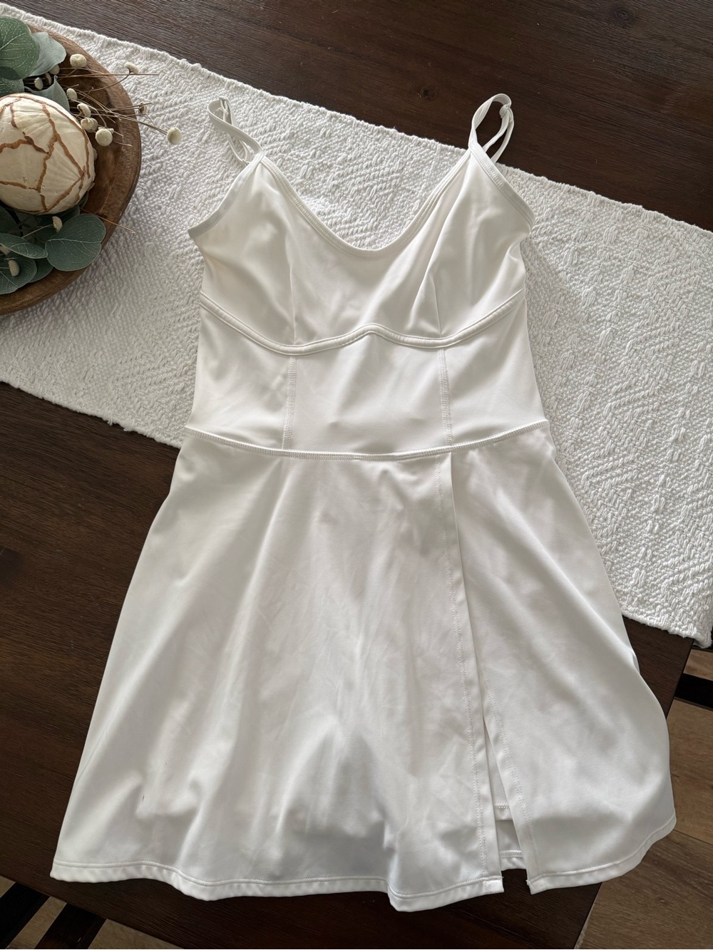 JoyLab White Athletic Tank Dress with Built-In Bra